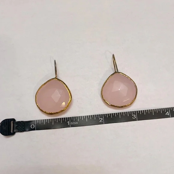 Rose Quartz Pink Earrings - Picture 3 of 7